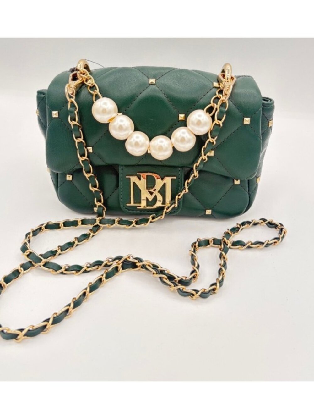 Badgley Mischka BM-4107 Green Pearl Crossbody Bag